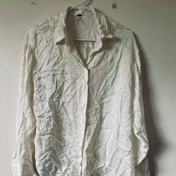 Free People Silk Shirt - Picture 1 of 4
